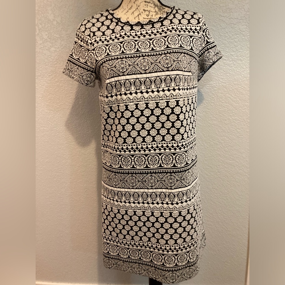Loft Black & White Dress Size Small